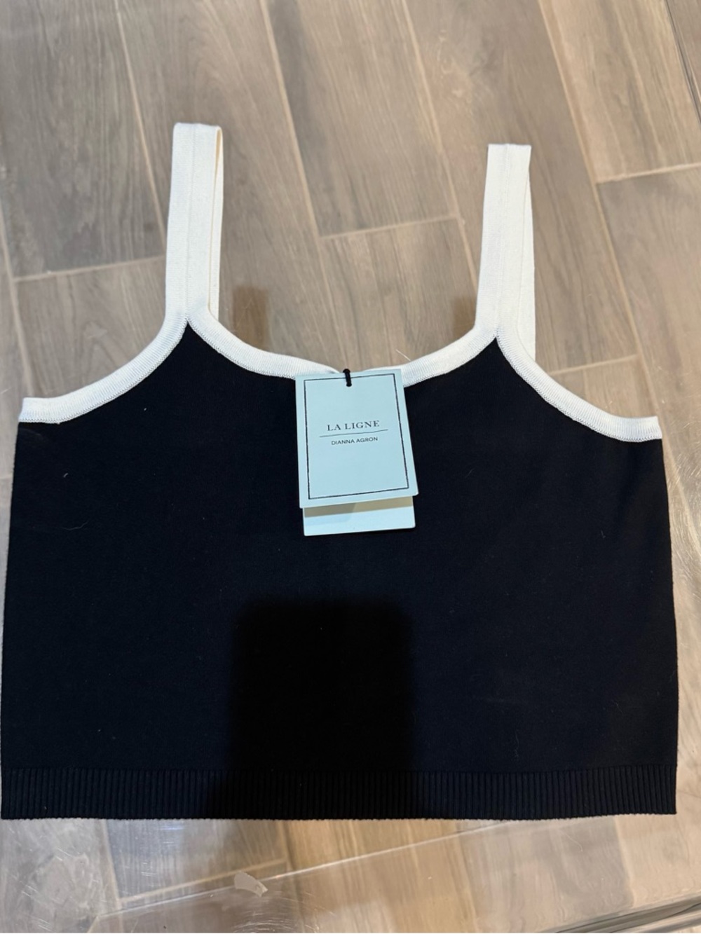 La Ligne Black Camisole with White Trim